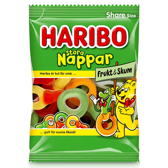 Haribo HAR ST. Nappar Frukt & Skum 12 X 170 G