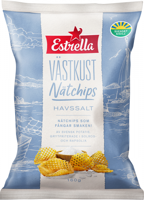 Estrella EST Vstkust Ntchips Havssalt 10 X 160 G