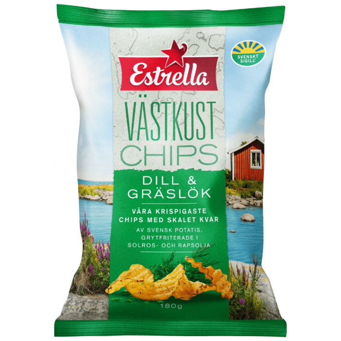 Estrella EST Vstkustchips Dill & Grslk 10 X 180 G