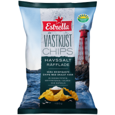 Estrella EST Västkustchips Havssalt Räfflade 10 X 180 G