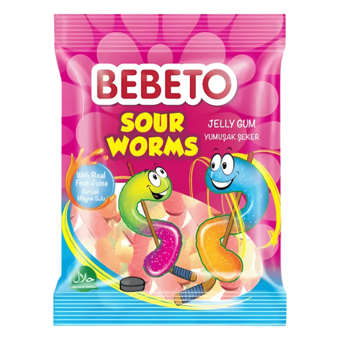  Bebeto Sour Worms 12 X 80 G
