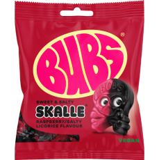  BUBS Raspberry Salty Licorice SKALLE 12 X 155 G