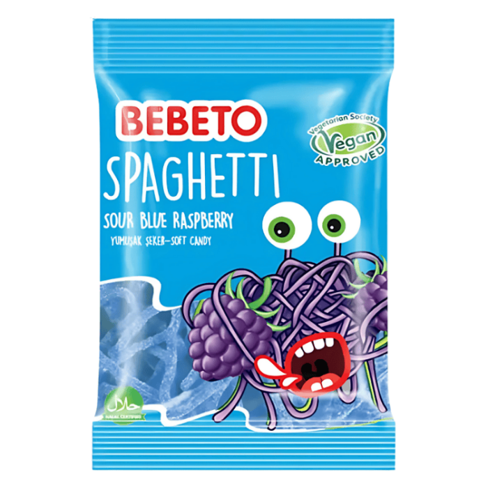  Bebeto Spaghetti Sour Blue Raspberry 12 X 70 G