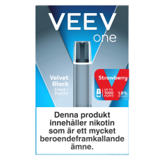  VEEV ONE Velvet Black Device and Strawberry 1-pod