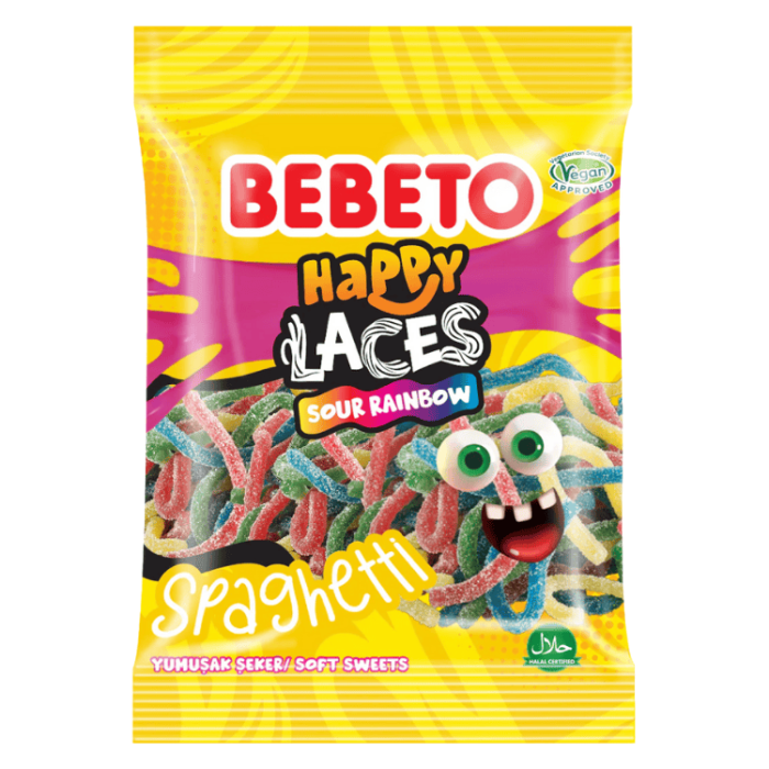  Bebeto Happy Laces Sour Rainbow 12 X 70 G