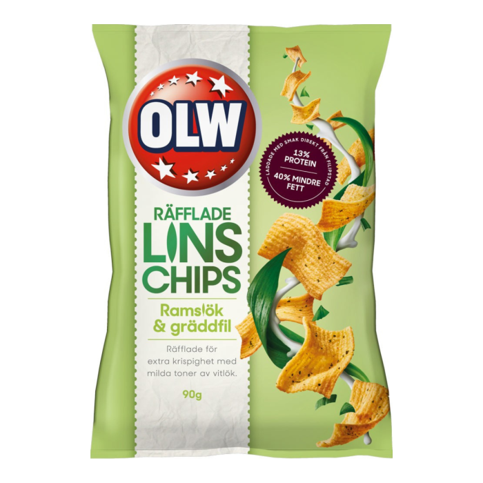 OLW OLW Linschips Ramslök & Gräddfill 12 X 90 G