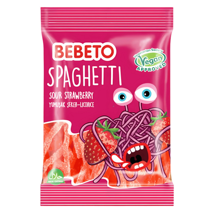  Bebeto Spaghetti Sour Strawberry 12 X 70 G