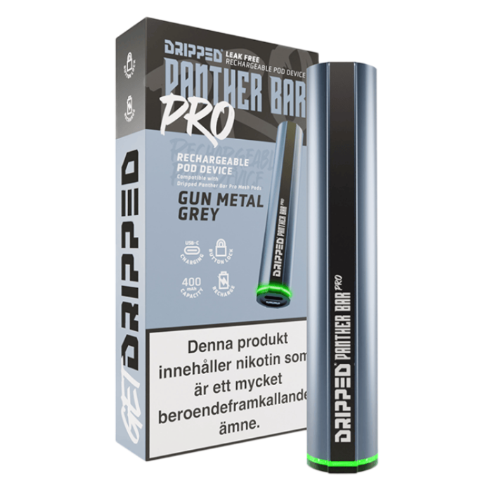  Dripped Panther Bar PRO Batteri Metal Grey 10-PACK