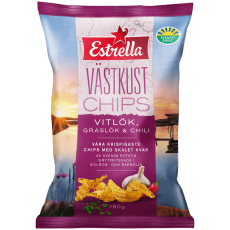 Estrella EST Västkustchips Vitlök, Gräslök & Chili 10 X 180