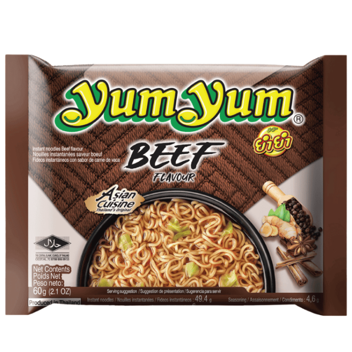 Yum Yum Yum Yum Noodle Beef 30 X 60 G