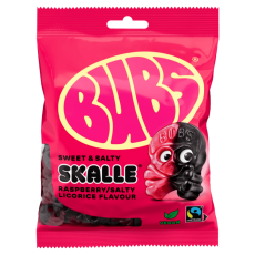 Bubs Bubs Raspberry Salty Licorice SKALLE 16 X 90 G
