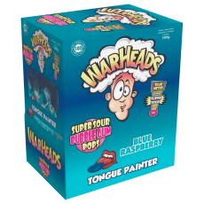  Warheads SS. Bubble Gum Pops Blue Rasp. 100 X 19 G