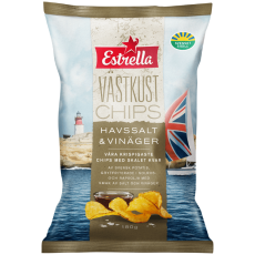 Estrella Estrella V&auml;stkustchips Havssalt & Vin&auml;ger 10 X 180