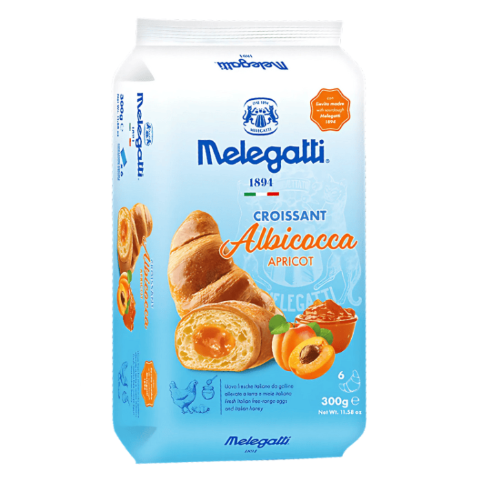 Melegatti Melegatti Croissant Aprikosmarmelad 12 X 6 X 50 G