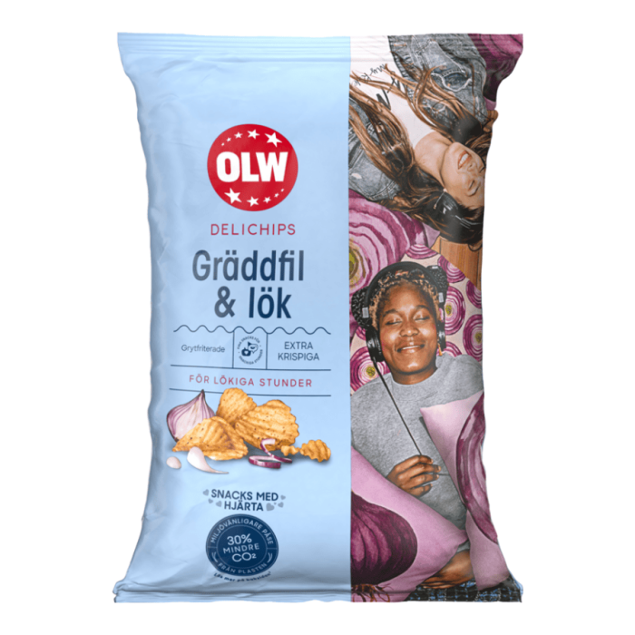 OLW OLW Delichips Gräddfil & Lök 10 X 150 G